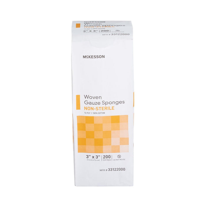 McKesson Gauze Sponge, 12 - Ply, 3x3 Inch Square, Non - Sterile - 33122000-Pack - LL Medico