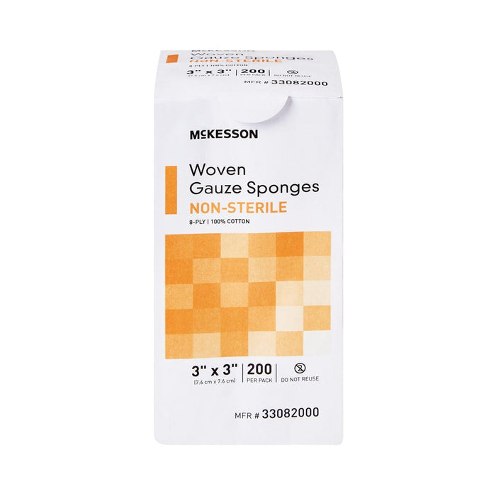 McKesson Gauze Sponge, 8 - Ply, 3x3 Inch Square, Non - Sterile - 33082000-Pack - LL Medico