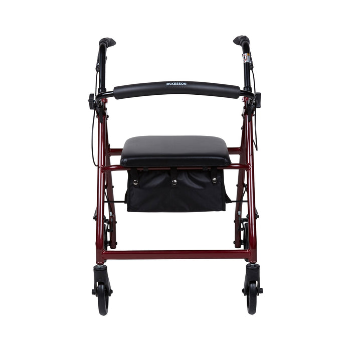 McKesson Lightweight 4 Wheel Rollator Walker, Red - 146-R726RD - LL Medico