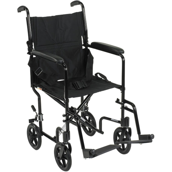 McKesson Lightweight Aluminum Transport Chair - 146-ATC19-BK - LL Medico
