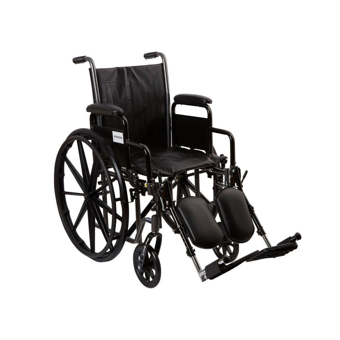 McKesson Standard 16" Wheelchair with Swing Away Elevating Footrests and Detachable Desk Arms - 146-SSP216DDA-ELR - LL Medico