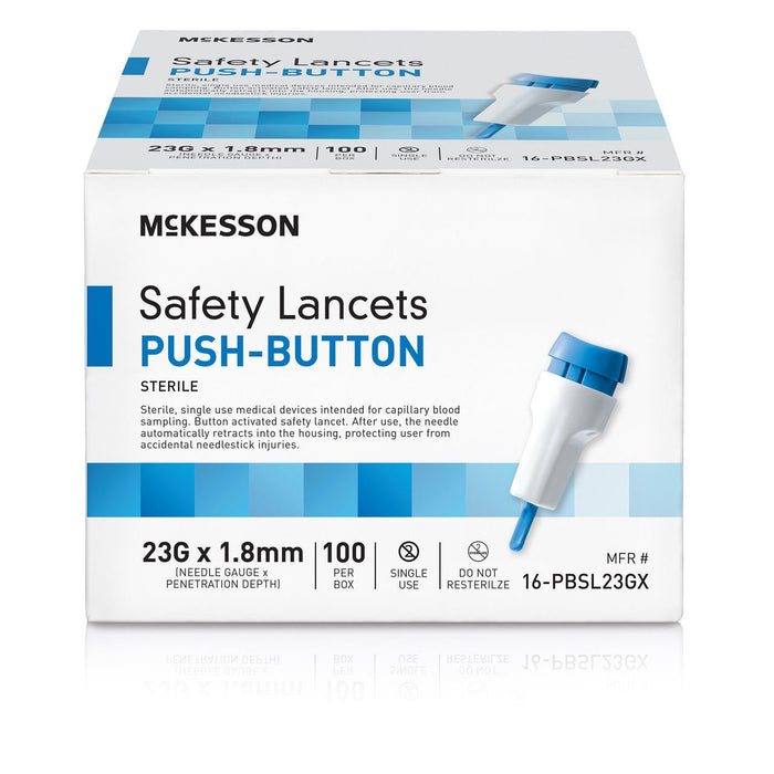 McKesson Twist Top Lancet Needle, 1.8 mm Depth, 28 Gauge - 16-028-100X - LL Medico