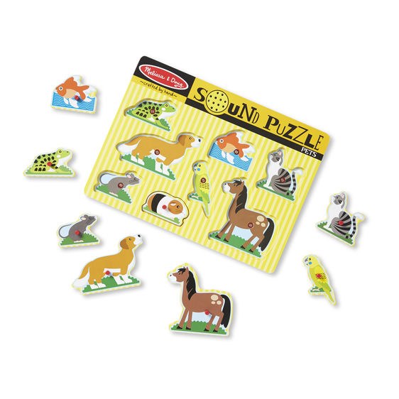 Melissa and Doug Sound Puzzle Pets Ages 2+ Item # 730 Dog horse cat fish and more
