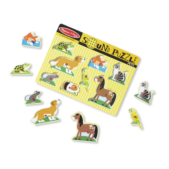 Melissa and Doug Sound Puzzle Pets Ages 2+ Item # 730 Dog horse cat fish and more