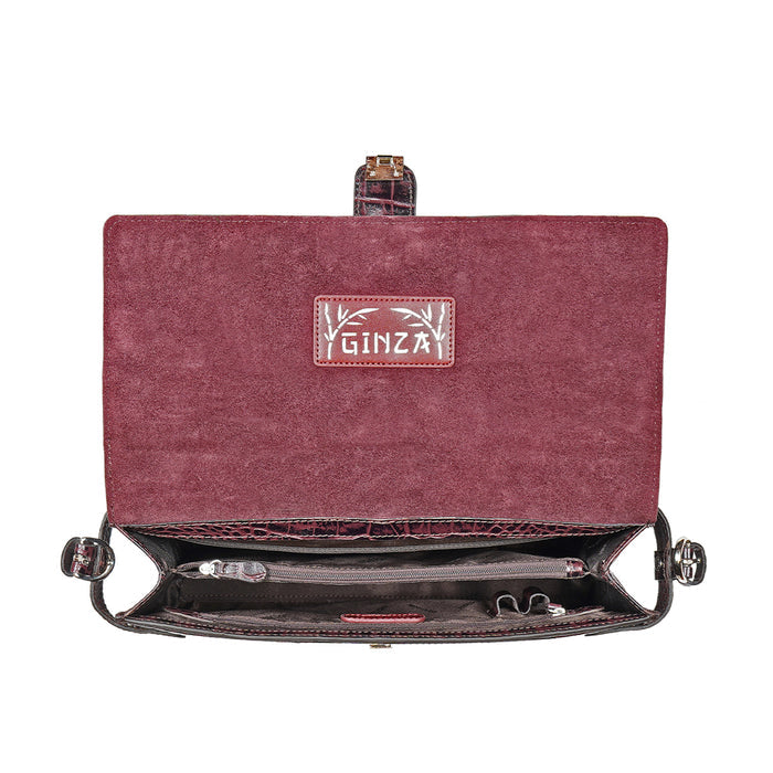 Michiko 02 Violet Leather Shoulder Bag