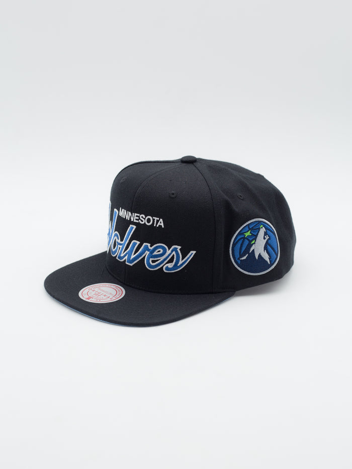 Minnesota Wolves Team Script Snapback Black