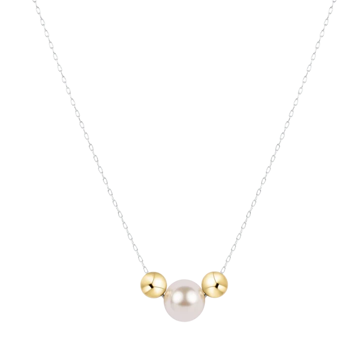 Mixed Metal Purpose Pearl Necklace