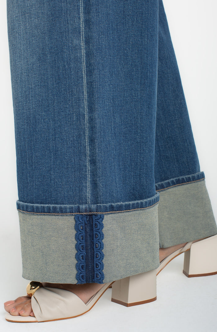 Morgan Cuffed Crop Wide Leg w/ Trim 30" Inseam