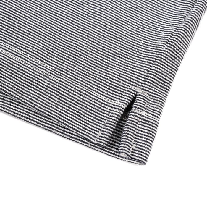 NANAMICA MICRO STRIPE POCKET TEE NAVY X WHITE