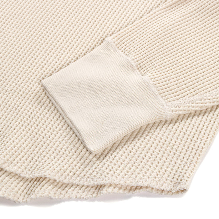 NANAMICA MOCK NECK THERMAL SWEAT NATURAL
