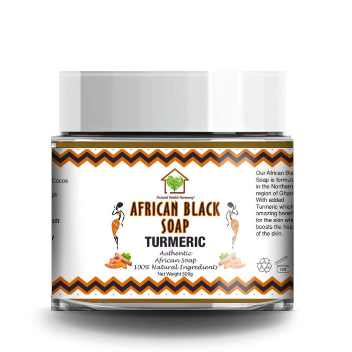 Natural Health Harmony African Black Soap Tub - Turmeric 500g