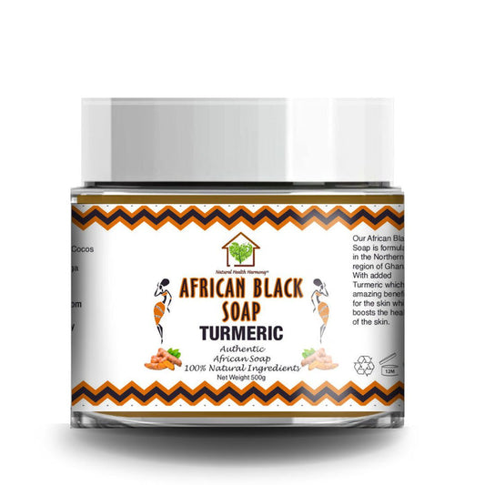 Natural Health Harmony African Black Soap Tub - Turmeric 500g