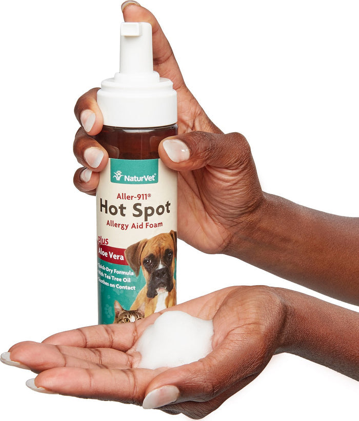 NaturVet Aller-911 Allergy Aid Hot Spot Plus Aloe Vera Dog & Cat Foam