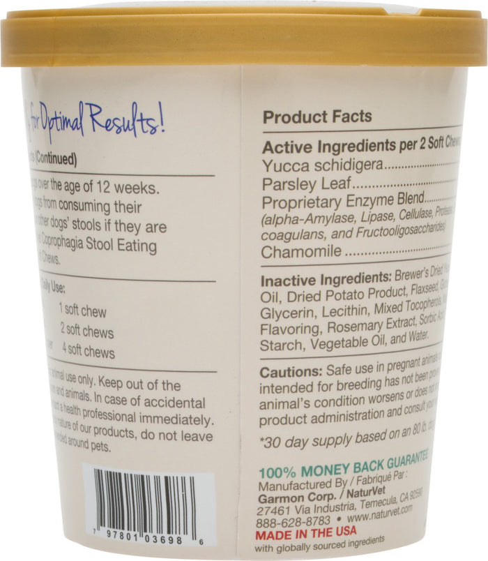 NaturVet Coprophagia Deterrent Plus Breath Aid Dog Soft Chews