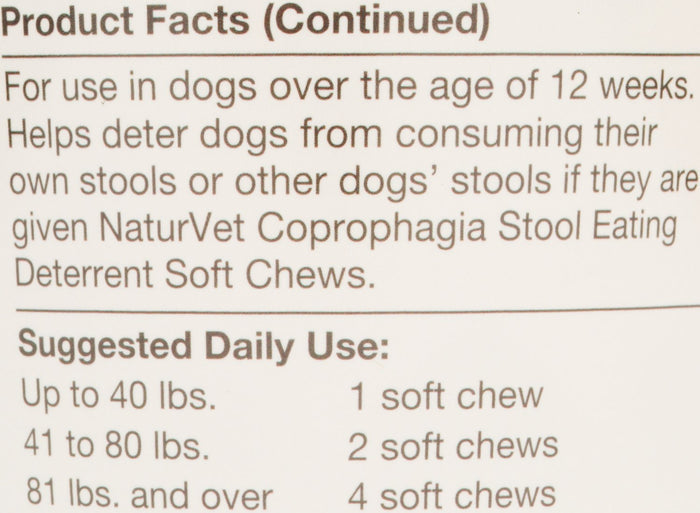NaturVet Coprophagia Deterrent Plus Breath Aid Dog Soft Chews