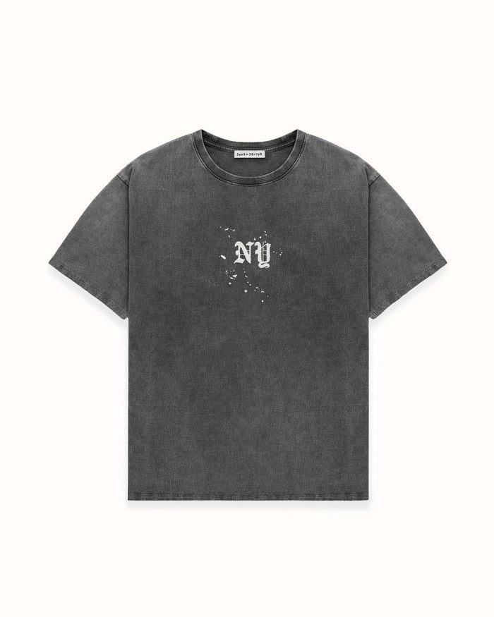 NY Paint Splatter Washed Grey T-Shirt