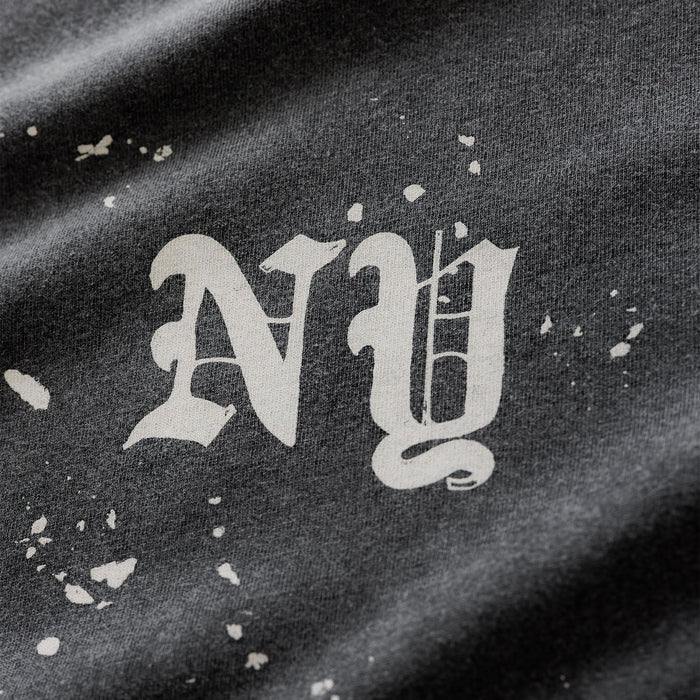 NY Paint Splatter Washed Grey T-Shirt