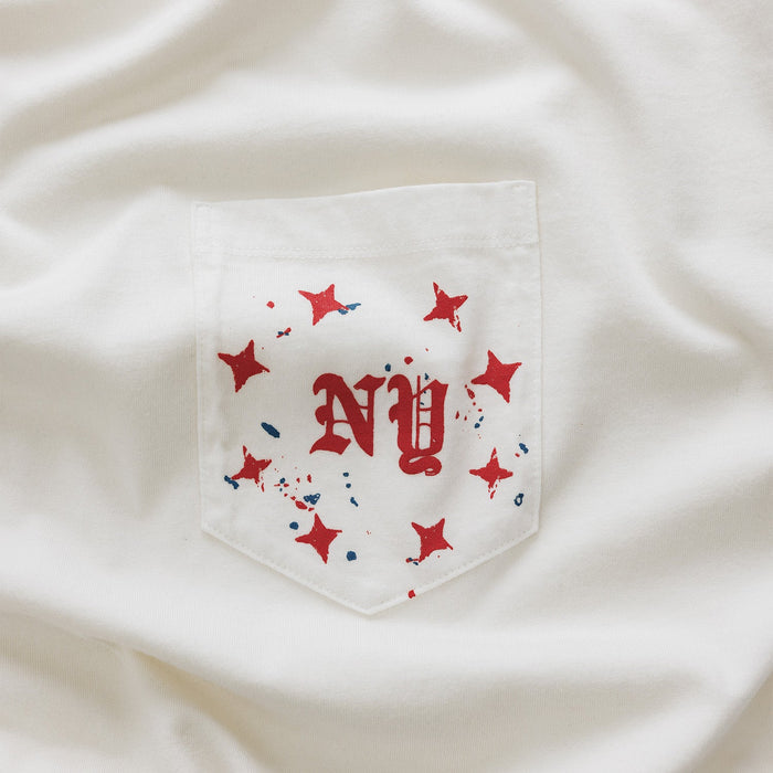 NY Vintage White Pocket T-Shirt