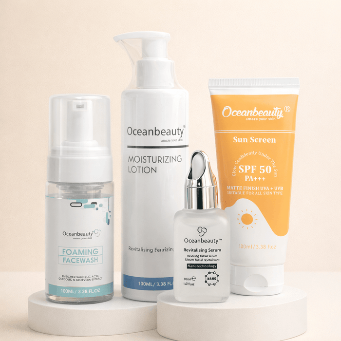 Foaming Facewash | Revitalising Serum | Moisturizing Lotion | Sunscreen SPF 50 PA+++ - Cosmosentials