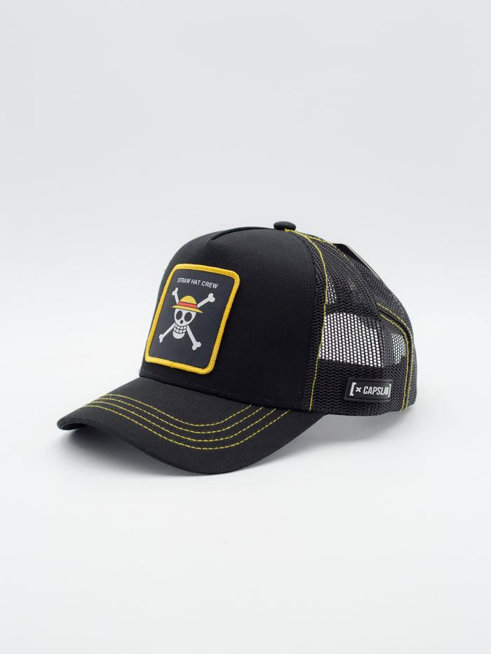 One Piece Straw Crew  Trucker Black - La Tienda de las Gorras