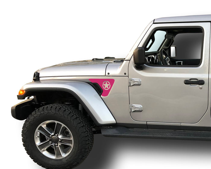 Oscar Mike Star Fender Vent Inlays Fits: 2018 & up Jeep Wrangler JL JT Sport