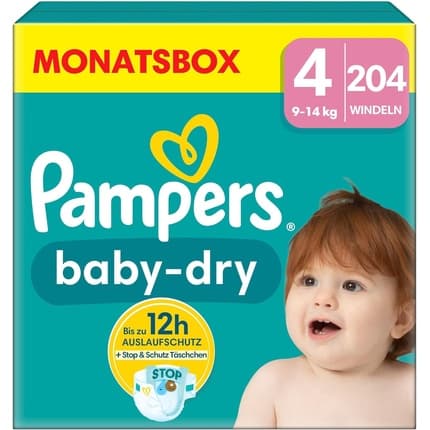 Pampers Baby-Dry Diapers Size 4 204 Count