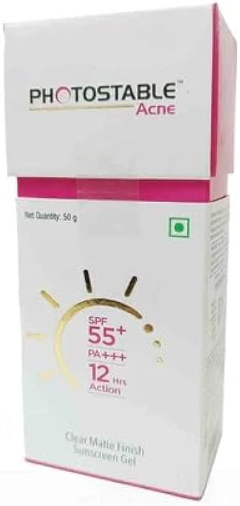 Photostable Acne Clear Matte Finish SPF 55+ Sunscreen Gel- 50gms