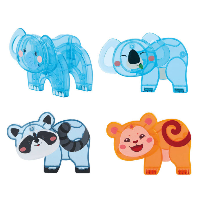 PicassoTiles: 4-Piece Animal Action Figure Set