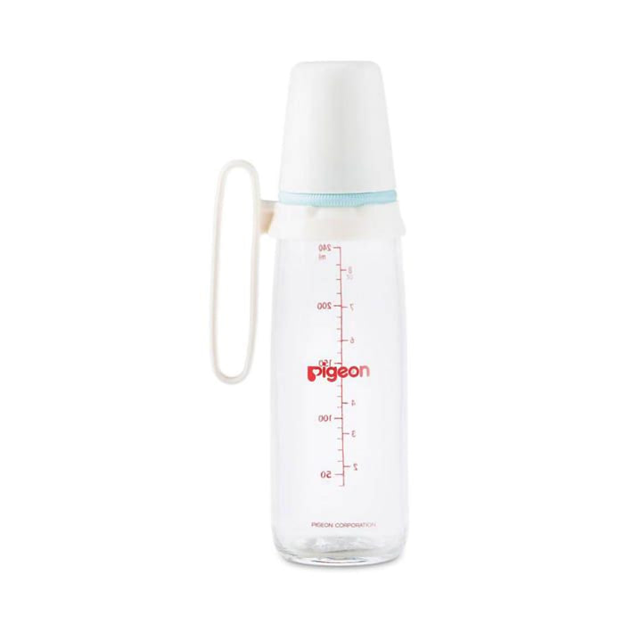 Pigeon Glass Nursing Bottle with Handle 240ml , Standard Bottles