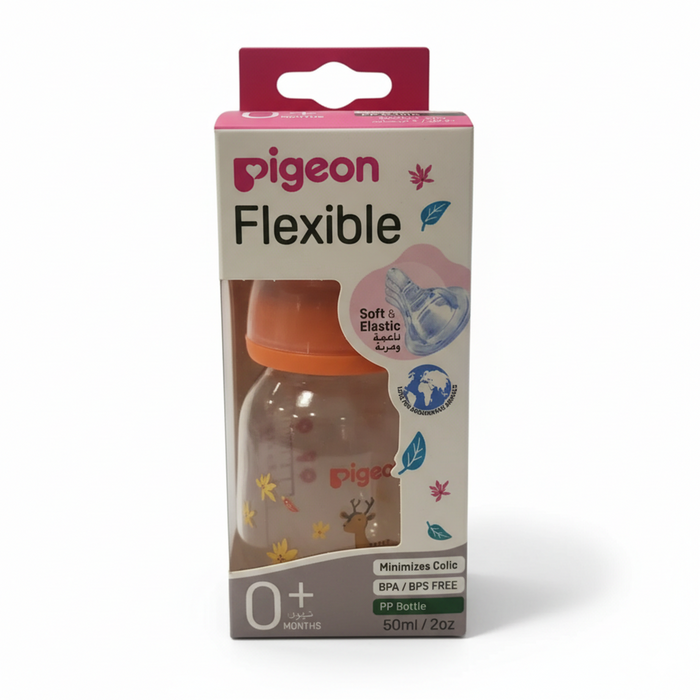 Pigeon Slim Neck Feeding Bottle BPA-Free 50ml - Animal Design (00418), Standard Bottles
