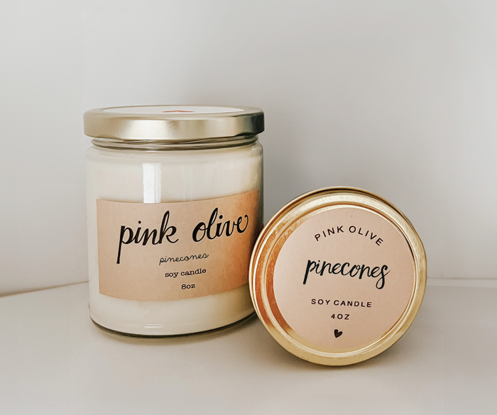 pinecones soy candle