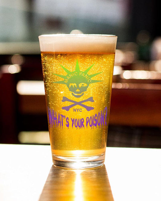 MANIC PANIC WHATS YOUR POISON PINT GLASS