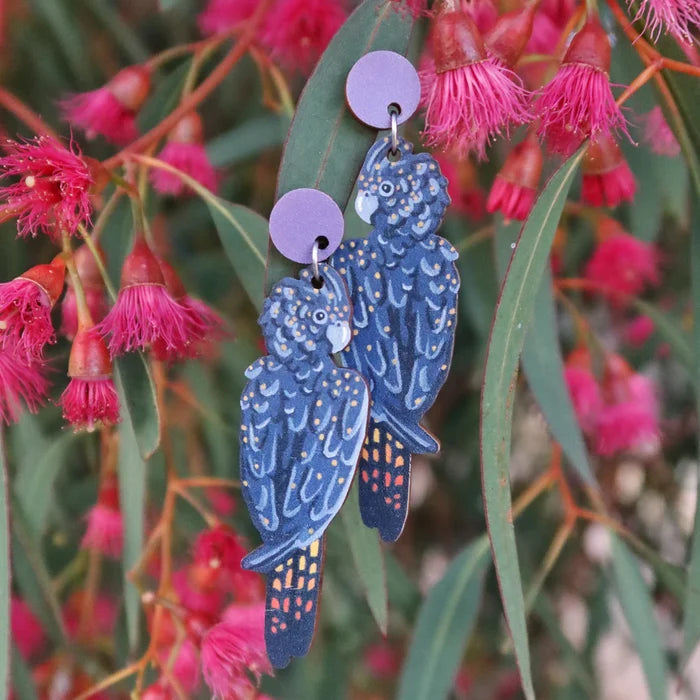 Pixie Nut & Co. Black Cockatoo Earrings