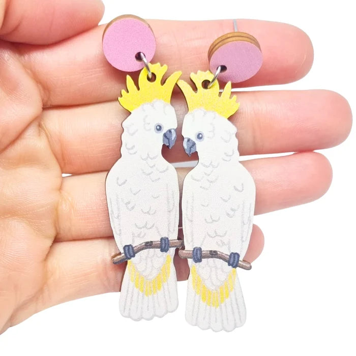 Pixie Nut & Co. White Cockatoo Earrings