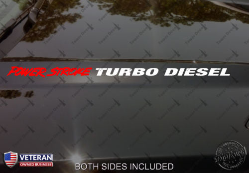 Powerstroke Turbo Diesel Hood Body vinyl sticker decal 5/8" x 19" fits Superduty