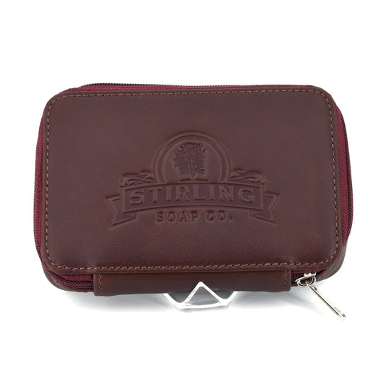 Premium Leather Razor/Blade Case - Burgundy
