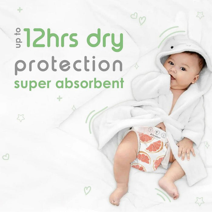 PureBorn Organic Diapers Size 1 Up to 5kg - 34pcs (Single Pack) 41160, Disposable Diapers