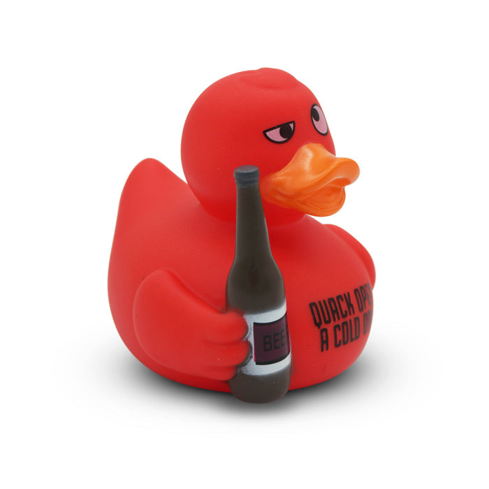 Quack Open a Cold One Rubber Duck