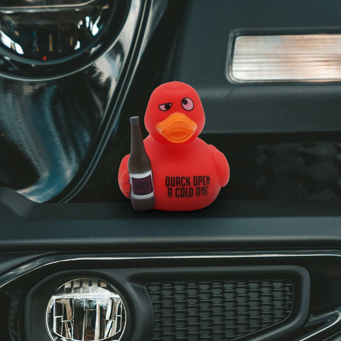 Quack Open a Cold One Rubber Duck