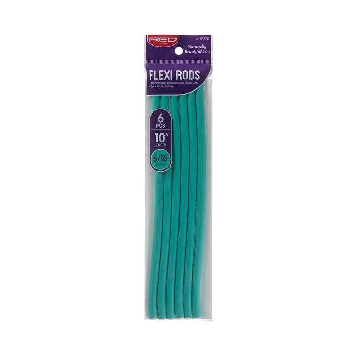 Red by Kiss Flexi Rods 10in x 5/16in Green 6pc HRF12