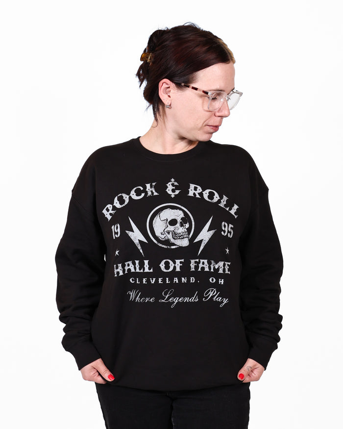 ROCK HALL SKULL BOLT CREWNECK