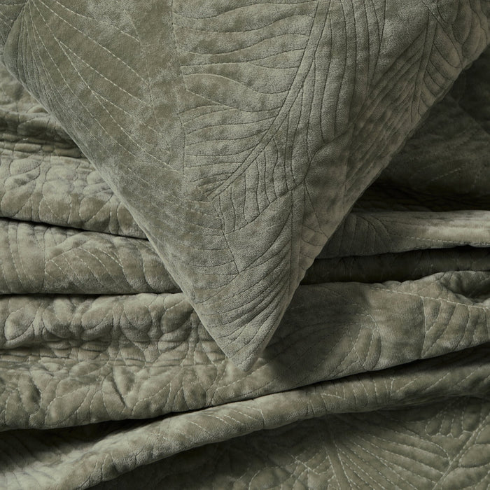 Rome Velvet Greek Matelasse Cushion Cover - Basil - DUSK