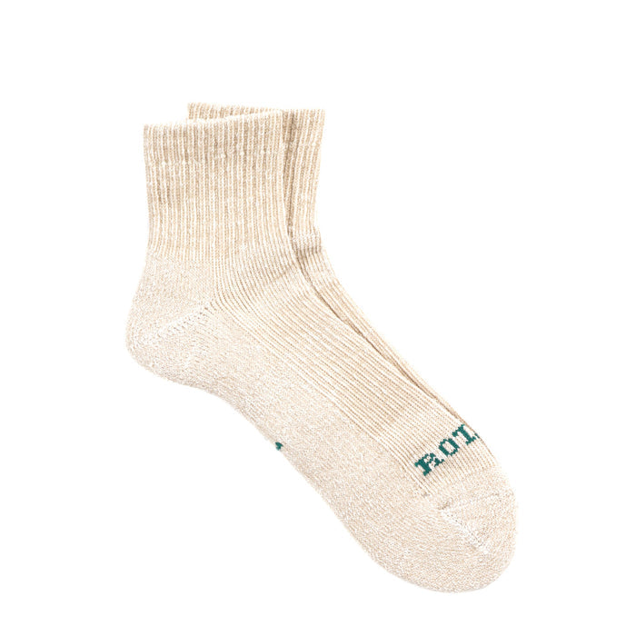 ROTOTO HEMP / ORGANIC COTTON PILE ANKLE SOCKS BEIGE