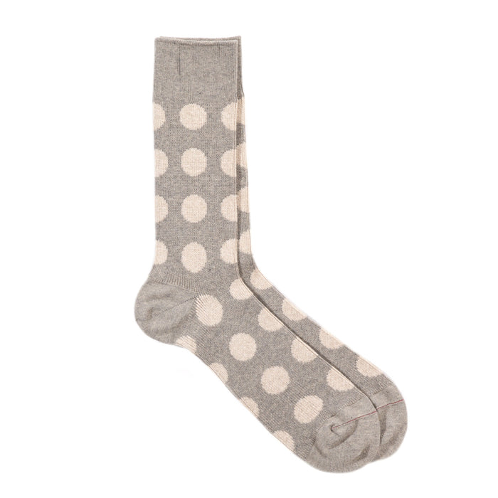 ROTOTO PORTHOLE DOT SOCKS GRAYGE / L.BEIGE
