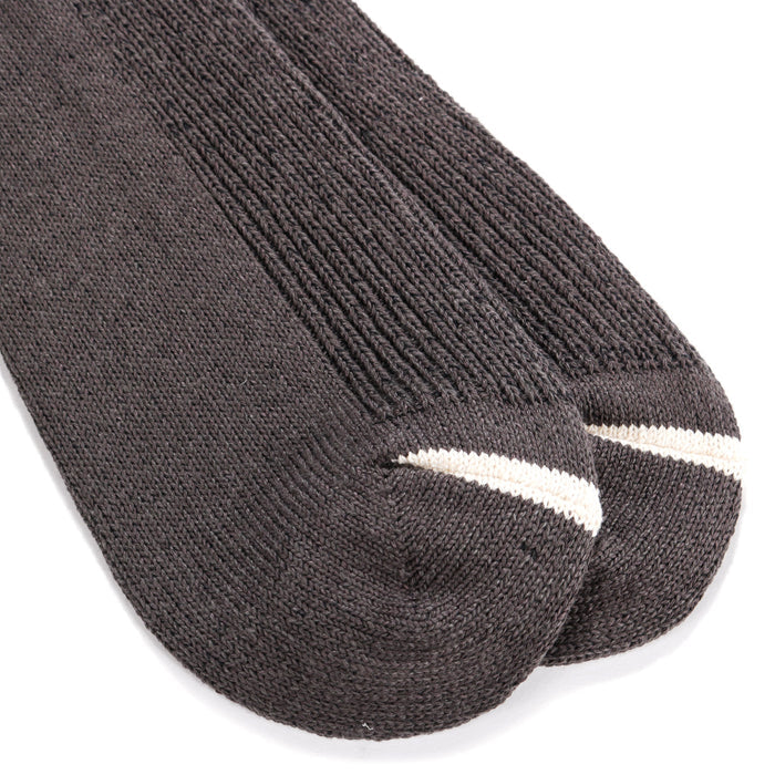 ROTOTO WASHI & ORGANIC COTTON RIB CREW SOCKS D.GRAY