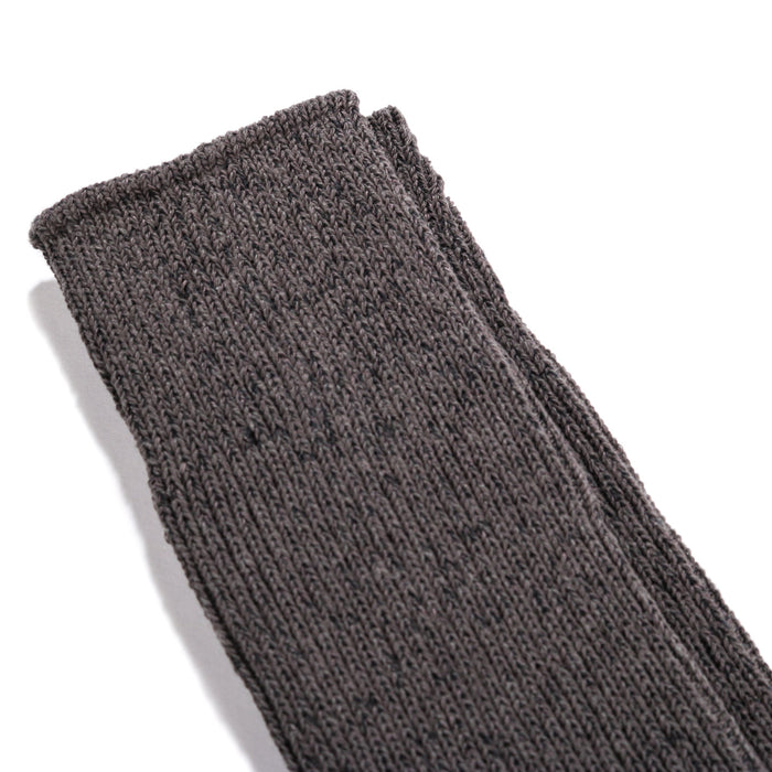 ROTOTO WASHI & ORGANIC COTTON RIB CREW SOCKS D.GRAY