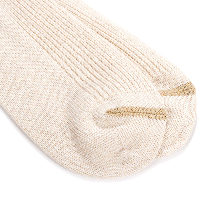 ROTOTO WASHI & ORGANIC COTTON RIB CREW SOCKS RAW