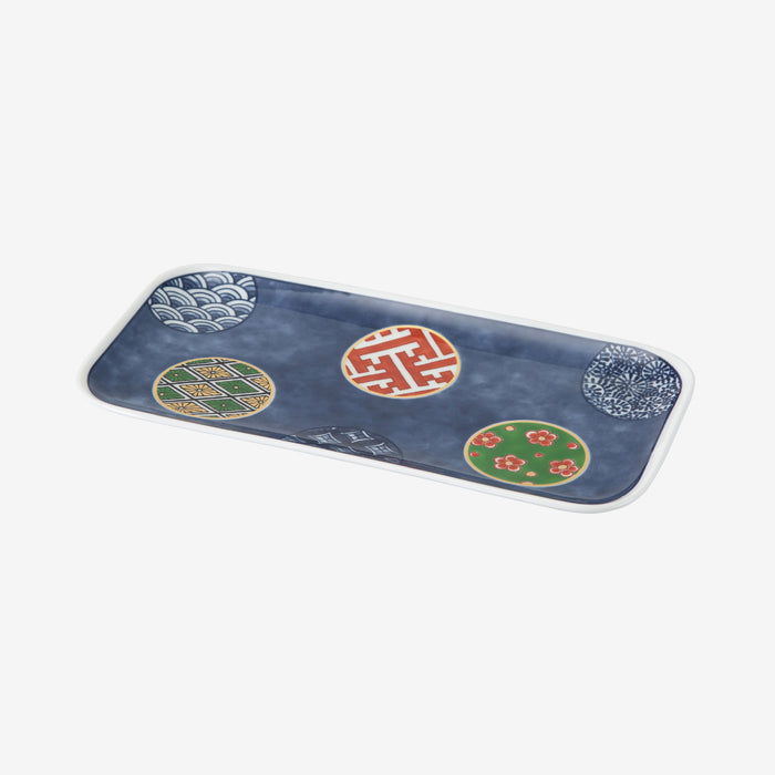 Saikai Ceramics: Nishiki Marumon Pattern Rectangle Plate