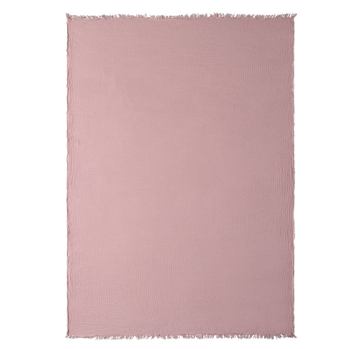 Savannah Four Layer Tufted Muslin Sofa Throw - Rose - DUSK