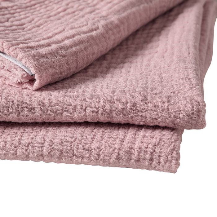 Savannah Four Layer Tufted Muslin Sofa Throw - Rose - DUSK
